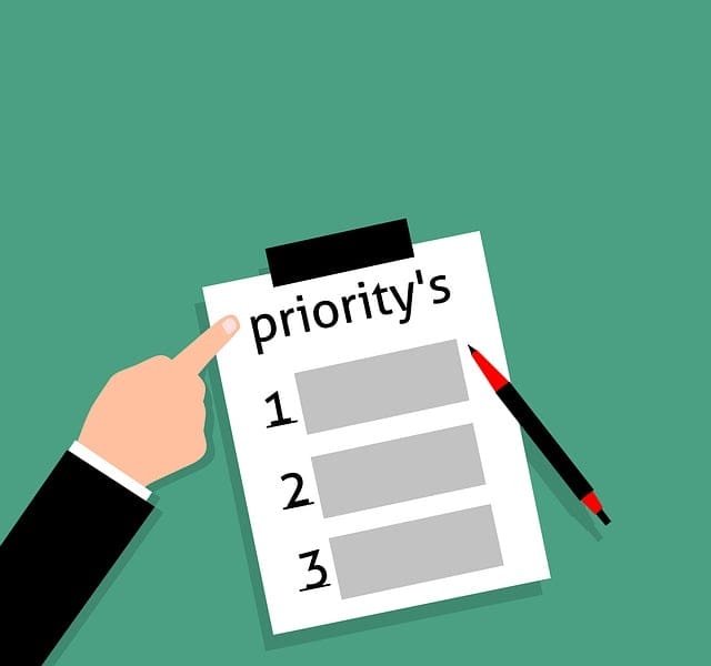list of priorities